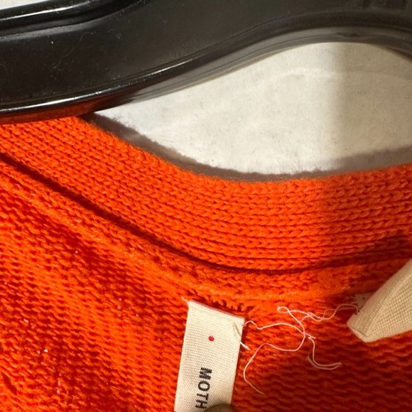 Anthropologie MOTH cardigan, Small, Knit Orange Sweater Poppy - Picture 4 of 7